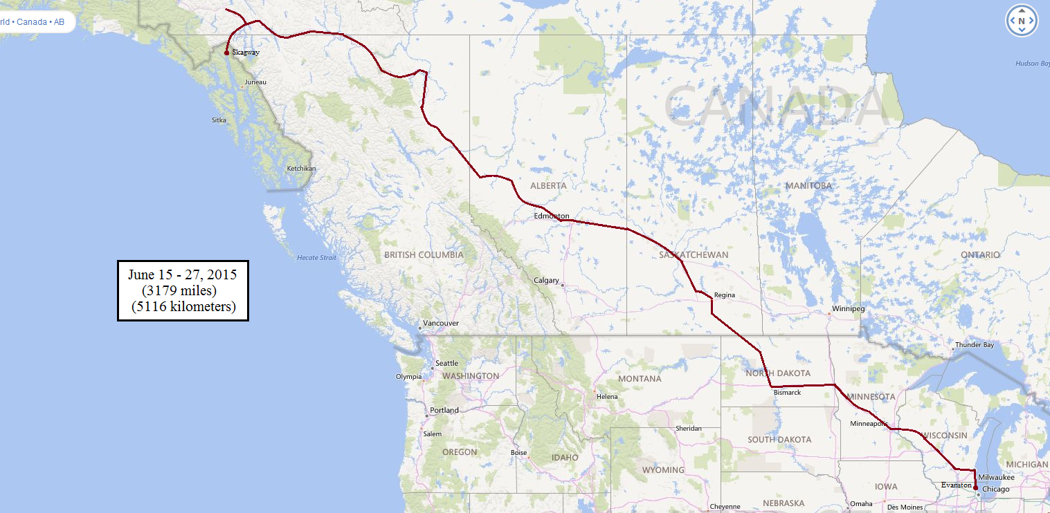 evanston to skagway map route