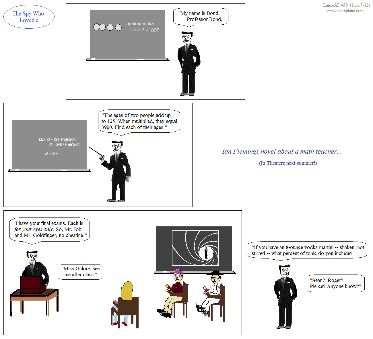 math cartoon 59 prof james bond the spy who loved e
