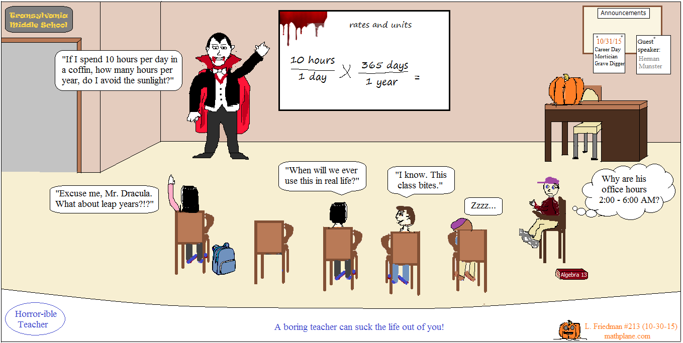 math comic 213 count dracula horrorible teacher