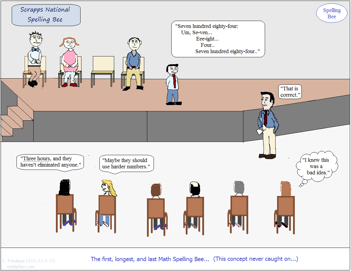 math comic 218 spelling bee