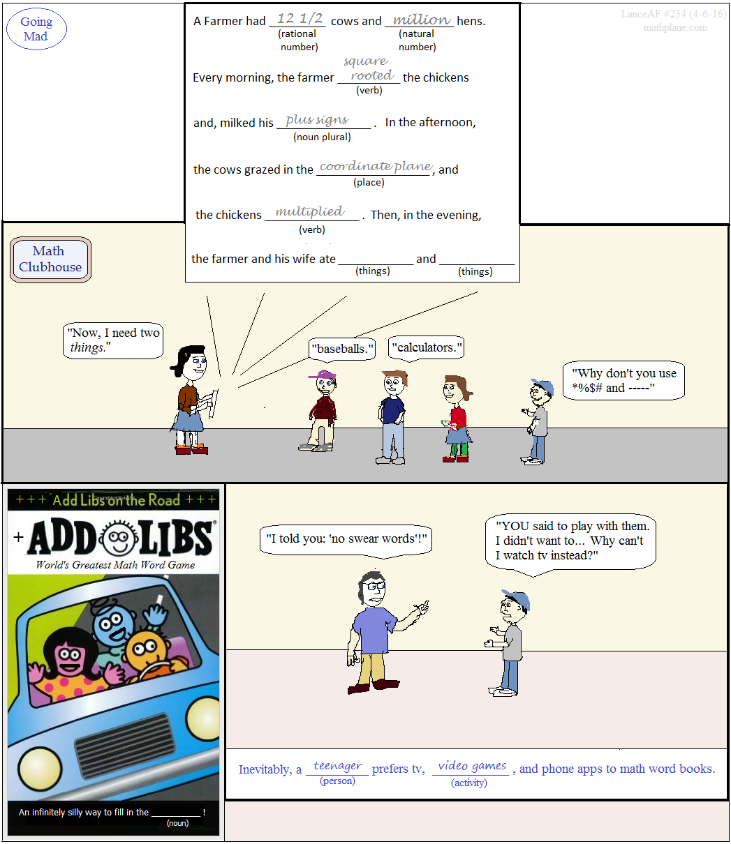 math comic 234 going mad - add libs