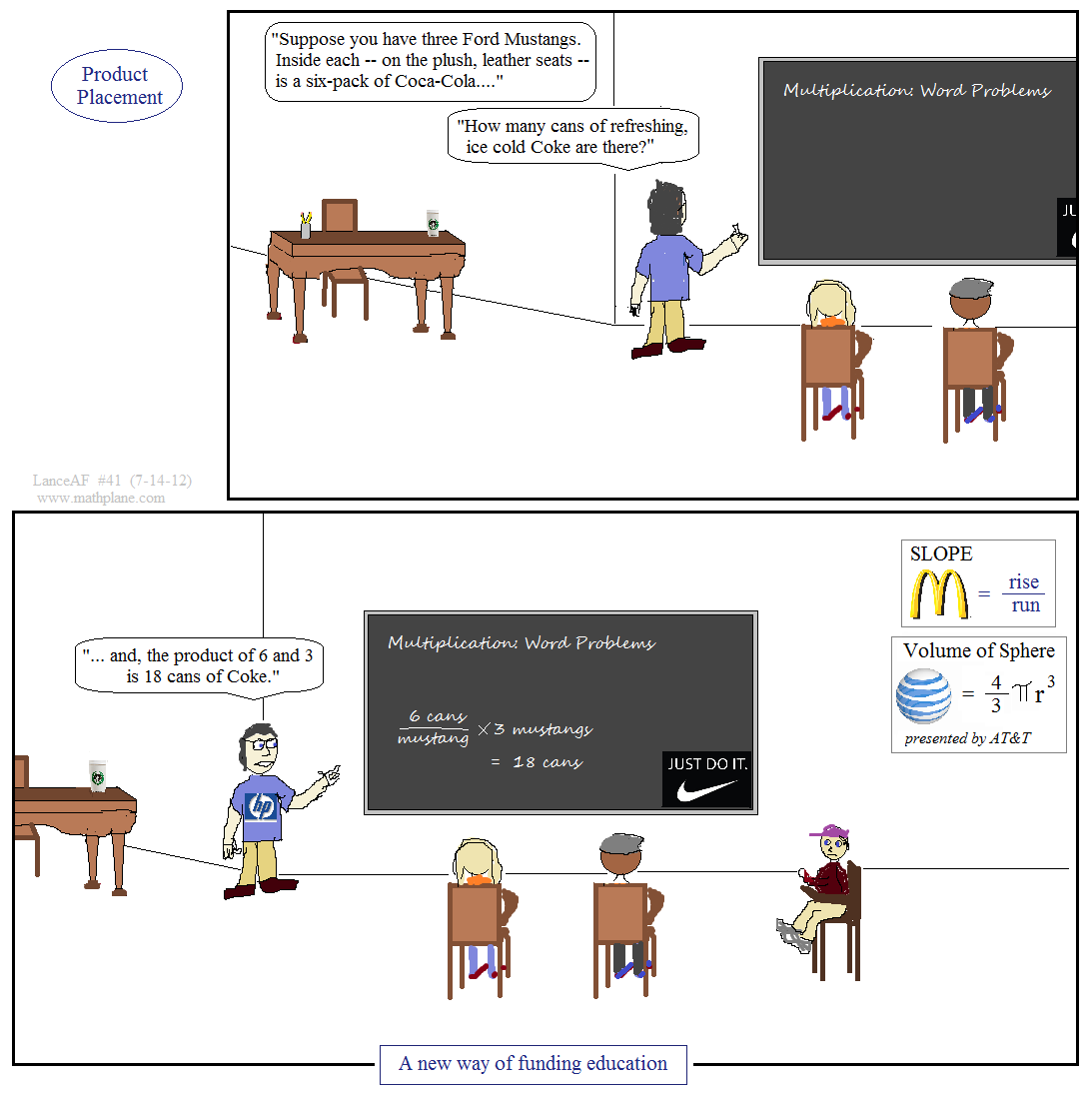 math comic 41 product placement billboards & chalkboards