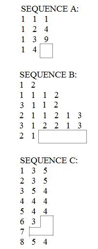 sequences of steps questions