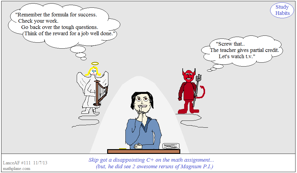 webcomic 111 study habits - angel devil