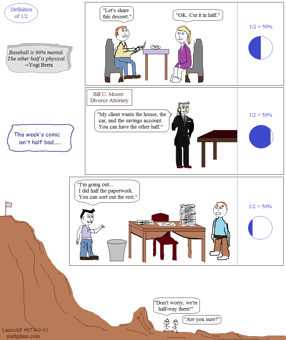 weekly math comic 97 definition of 1/2